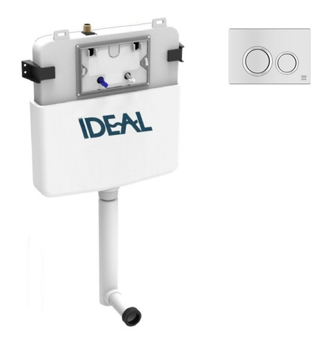 Depósito Embutir Dual Ideal Suma 2 + Tecla Ritmo Blanca