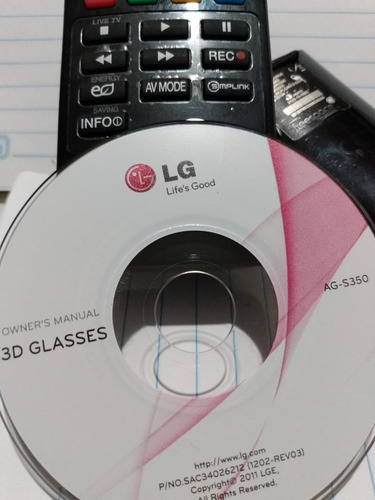 Kit 2 Óculos 3d LG Ag-s350 + 2 Controle Remoto