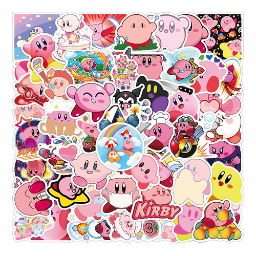 50 Pcs Cartoon Kirby Stickers, Pegatinas De Juegos Estéticos