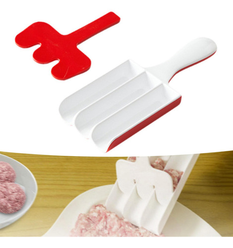 Mz Máquina Formadora De Albóndigas Triple For Cocina, Rojo