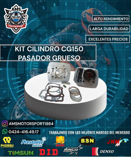 Kit Cilindro Cg150 Pasador Grueso 