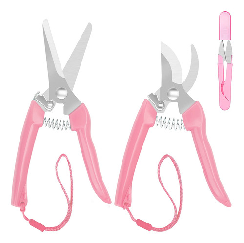 Tijeras De Podar,3pcs Pink Garden Scissors,stainless Stee...