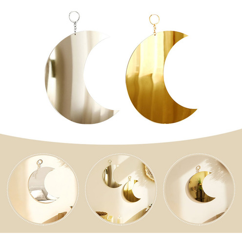 Espejo Boho Home Decor Con Forma De Media Luna Para Colgar E