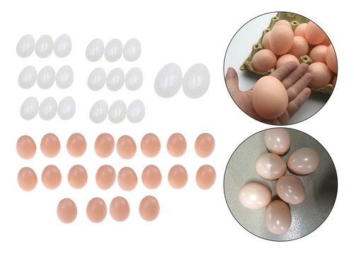 40 Piezas De Huevos Falsos De Plástico Realistas For La