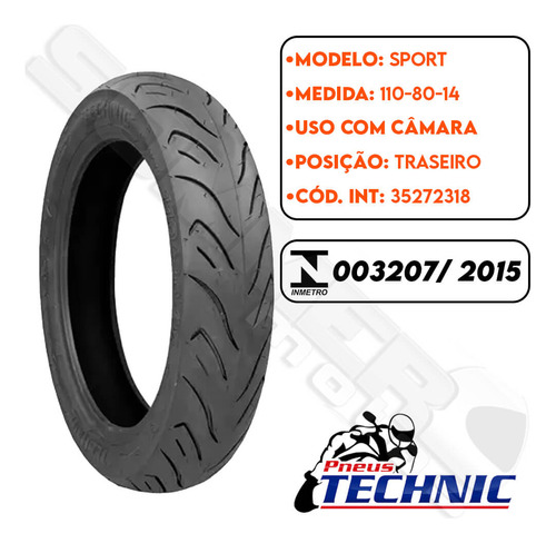 Pneu Traseiro Traxx Sky 50-125 110-80-14 (+ Largo) Technic