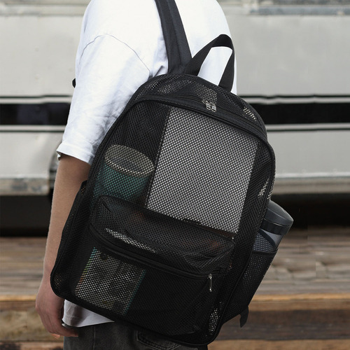 Mochilas De Malla Transparente En U, Bolsa De Playa Extra Gr