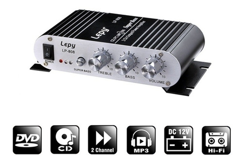 Imagem 7 de 9 de Leitor Digital Amplificador De Potência Para Carro Lp-808
