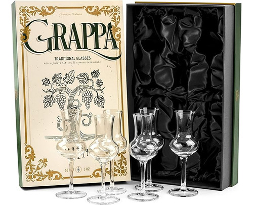 Crystal Grappa And Cordial Glasses Juego 6 Cristaleria Peque