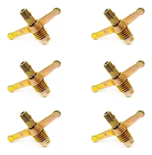 Kit C 6x Borboleta De Gás Para Botijão P13 E Rosca 1/8 Macho