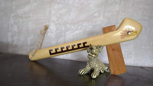 Replica Tlaximaltepoztli Hacha Azteca Elaborado De Madera