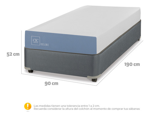 Cama Americana 1 Plaza Cic Excellence + Set Textil