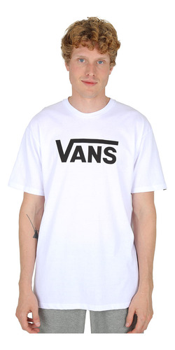 Remera Vans Hombre Classic Logo Manga Corta Blanca