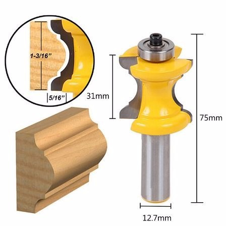 Fresa Para Tupia Manual/coluna Haste 1/2 -12,7mm Modeladora