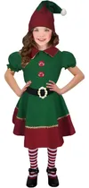 Comprar Vestido Elfo Pastorela - Disfraz Duenda Con Gorro - Traje Duende Navideño - Disfraces De Duendes Navideños Para Niñas - Vestuario Duendas Navidad