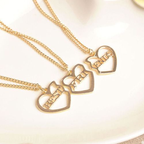 Best Friend Bff Triple Dije Doble Collar Mejores Amigas 3x1
