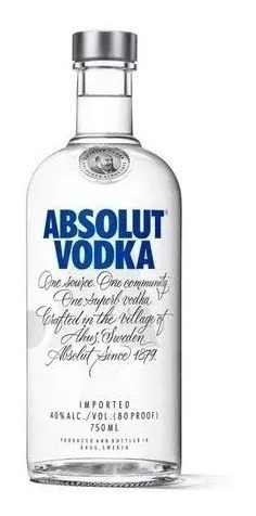 Vodka Absolut Regular 750ml - Original - Black Friday