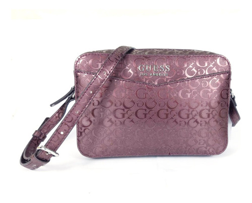 Cartera Crossbody Guess Laine Bordeaux