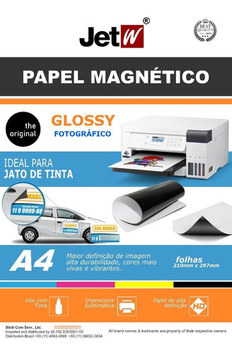 Papel Premium Glossy Photo Magnetico Imã A4 680g 5 Folhas
