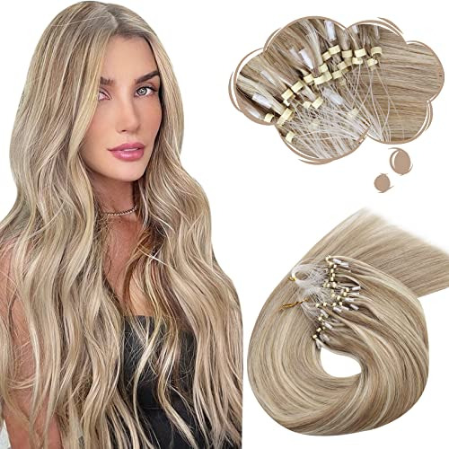 Moresoo Micro Cuentas Pelo Extensiones Pelo Humano 18 Qrnnm