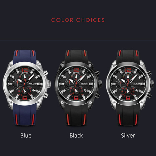 Reloj Deportivo Multifuncional Luminous Megir Para Hombre, 3