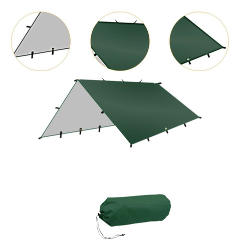 Toldo De Lona Plegable Para Tienda De Campaña, Verde
