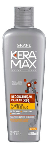 Shampoo Antirresiduo Keramax Reconstrucao Capilar 300ml