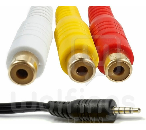 Cable 3 Rca Hembra A Mini Plug 3.5 Mm Macho 1,5 Metros Audio