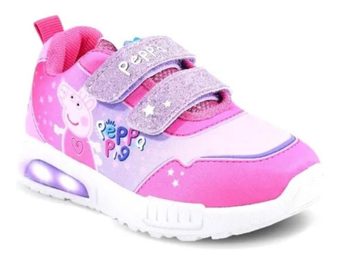 Zapatillas Footy Peppa Pig Lila Con Luces Al Pisar Original