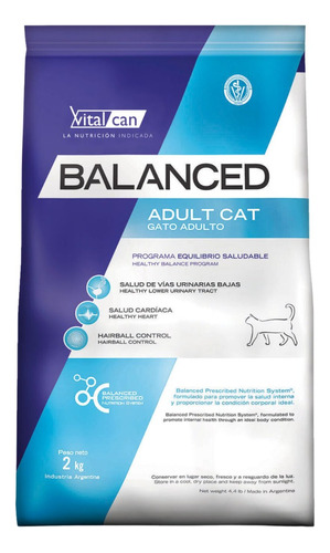 Balanced Adult Cat Alimento Para Gatos Vital Can Bolsa 2 Kg