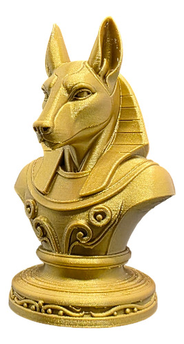 Figura Busto Dios Egipcio Anubis 12cm Para Altar Dorado Oscuro