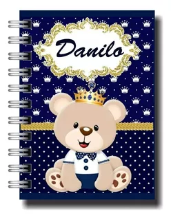 Caderneta De Vacinação Urso Principe Personalizado Capa Dura