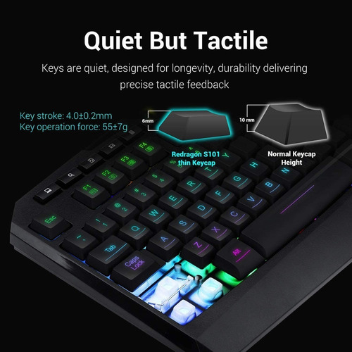 Combo Redragon S101-3 Wired Gaming Teclado Y Mouse