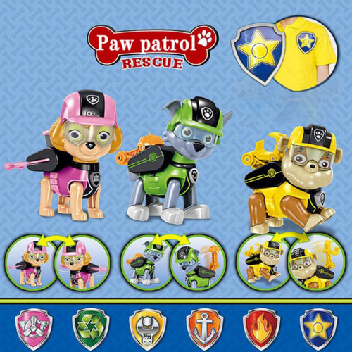 Paw Patrol Set 7 Muñecos Articulables Juguete Para Niños