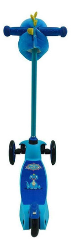 Patinete Dino Com Pelúcia Unitoys 3 Rodas Ref.1798 - Azul