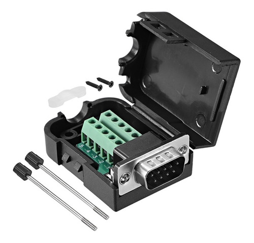 Adaptador Macho Db9 Rs232 Serial Terminal C/ Clemas Conector