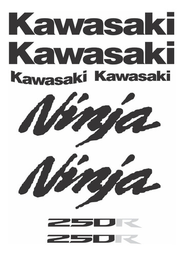 Kit Jogo Faixa Emblema Adesivo Kawasaki Ninja 250r
