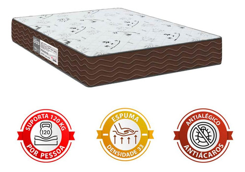 Cama Box Viúva + Colchão D33 One Face - Suede Marrom