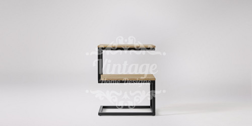 Imagen 5 de 5 de Mesa Metalica Auxiliar Denver Vintage Home Designe - Natural