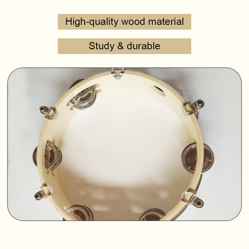 Tamborim Handbell Hand Drum De 8 Polegadas Double Row Jingle