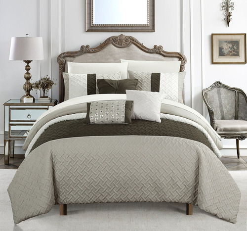 Juego De Edredón Chic Home Osnat 2 Piezas Diseño Elegante