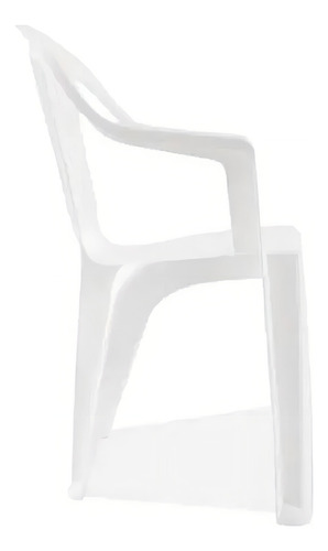 Silla Sillon Plastico Aplilable Jardin Apoya Brazos Color Blanco Titan