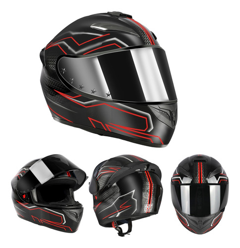 Casco Para Motocicleta Con Visor Protector Certificación Dot