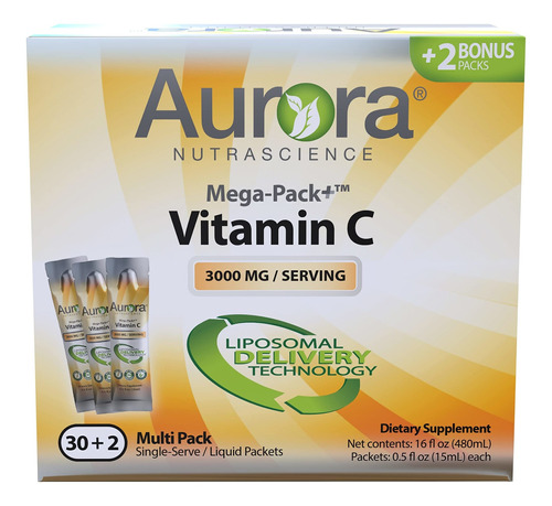 Aurora Nutrascience Mega-pack+ Vitamina C Liposomal, 3,000 M