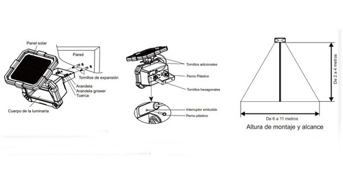 Imagen 6 de 10 de Reflector Solar Led 25w Luz Noche Permanente Exterior Ip65