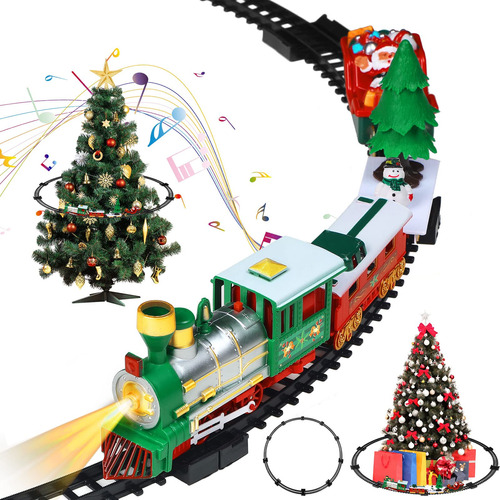 Juego De Tren Electrico De Navidad Alrededor Del Arbol De Na