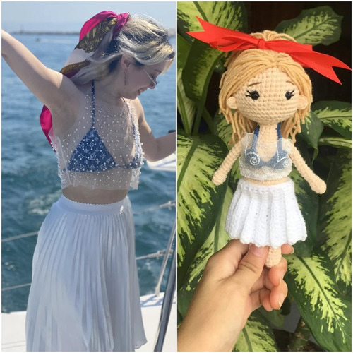 Imagem 10 de 10 de Boneco Pessoa Em Miniatura Croche Mini Caricatura Croche