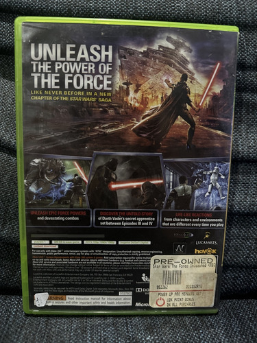 Star Wars: The Force Unleashed - Xbox 360 Físico Estándar (Usado)