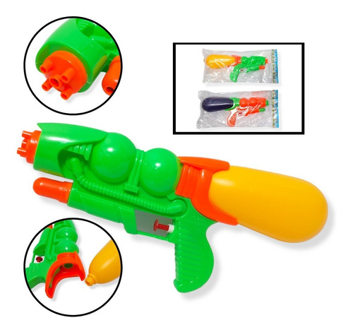 Pistola Lanza Agua Plástica Colores Juguete Verano