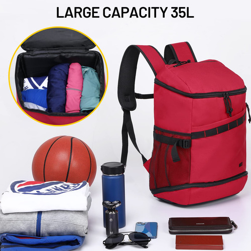 Mier Mochila De Baloncesto Con Compartimento Para Zapatos/pe