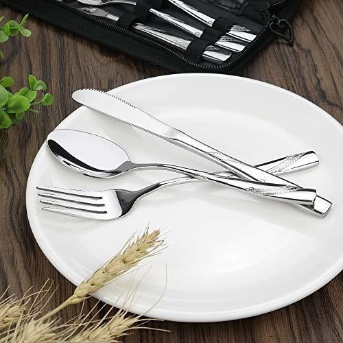 Imagen 3 de 7 de Nicesh 6-piece Acero Inoxidable Travelling Silverware Jue